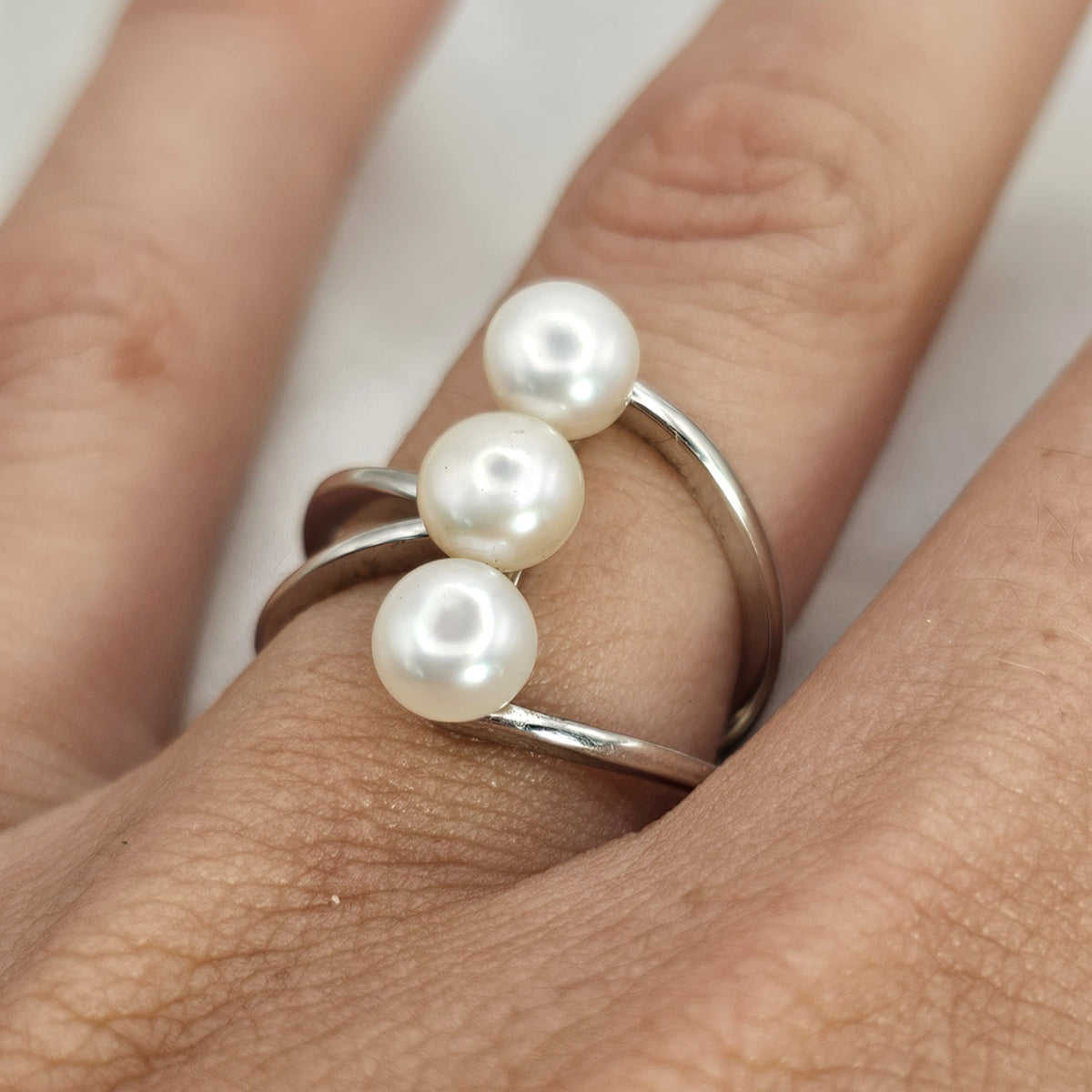 Triple Pearl Wrap Ring image 1