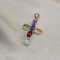 Multicoloured Cubic Zirconia Cross Pendant
