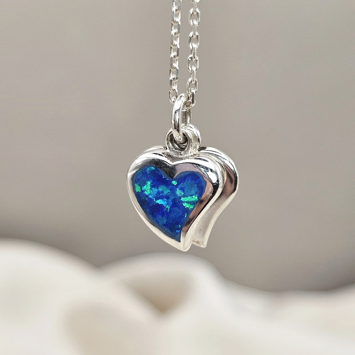 Double Heart Opaline Pendant image 2