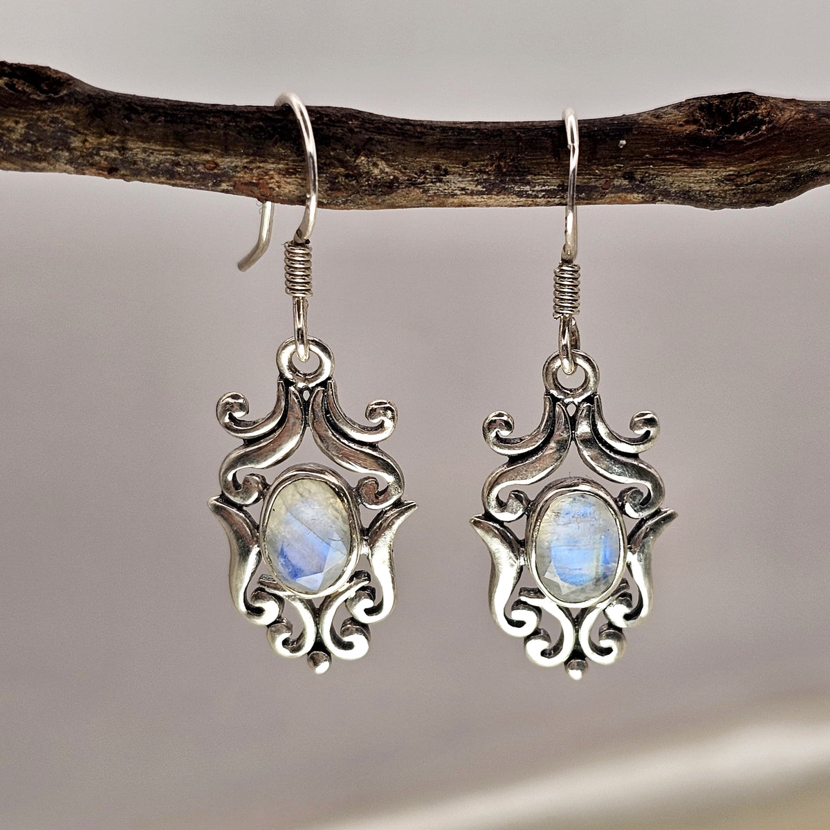 Moonstone Ornate Drop Earrings image 4