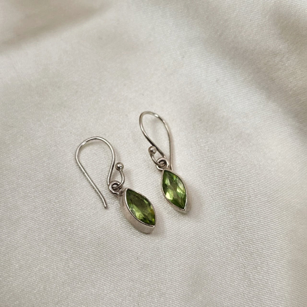 Marquise-Cut Peridot Drop Earrings