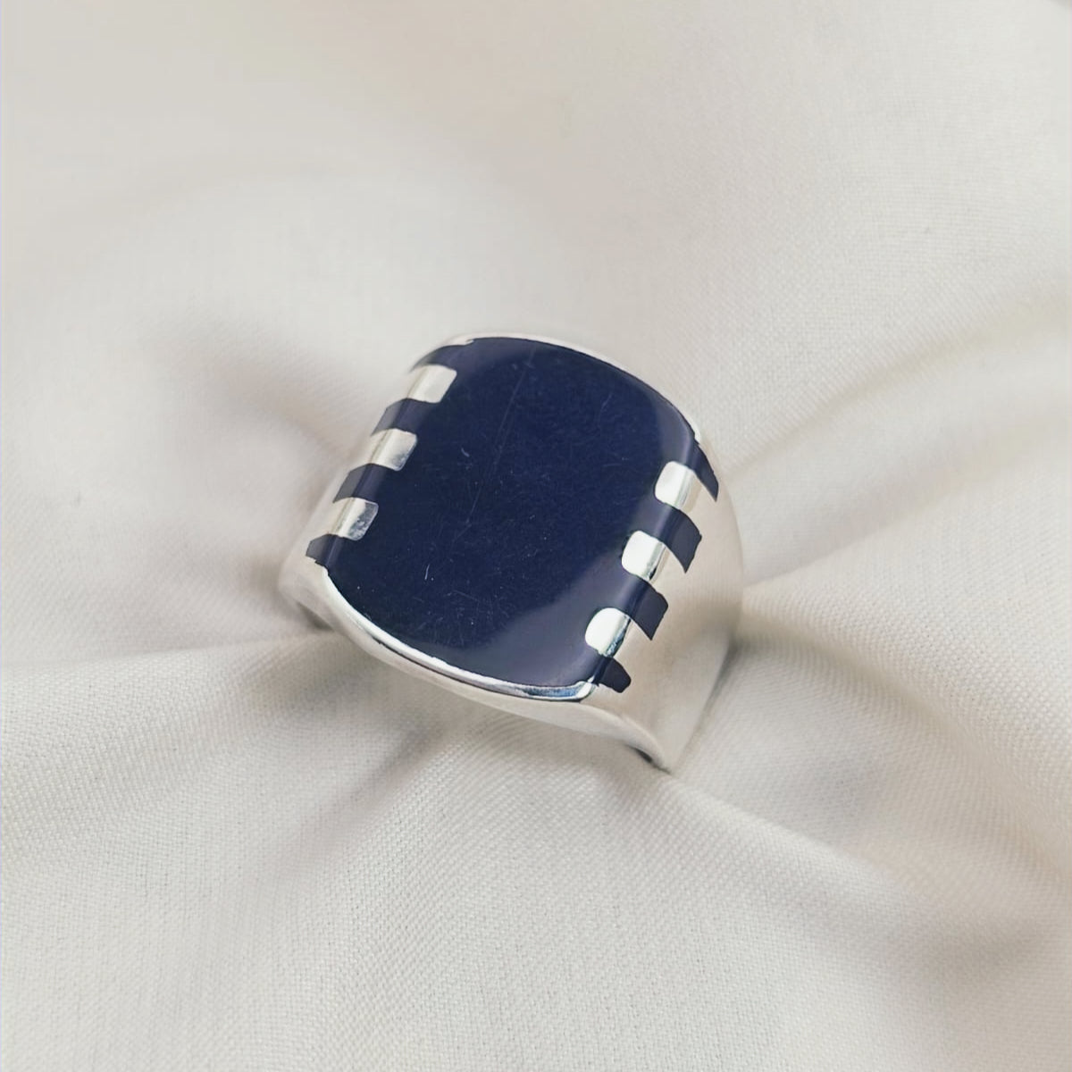 Blue Onyx Shield Ring image 0