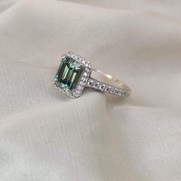 Moissanite Halo Ring
