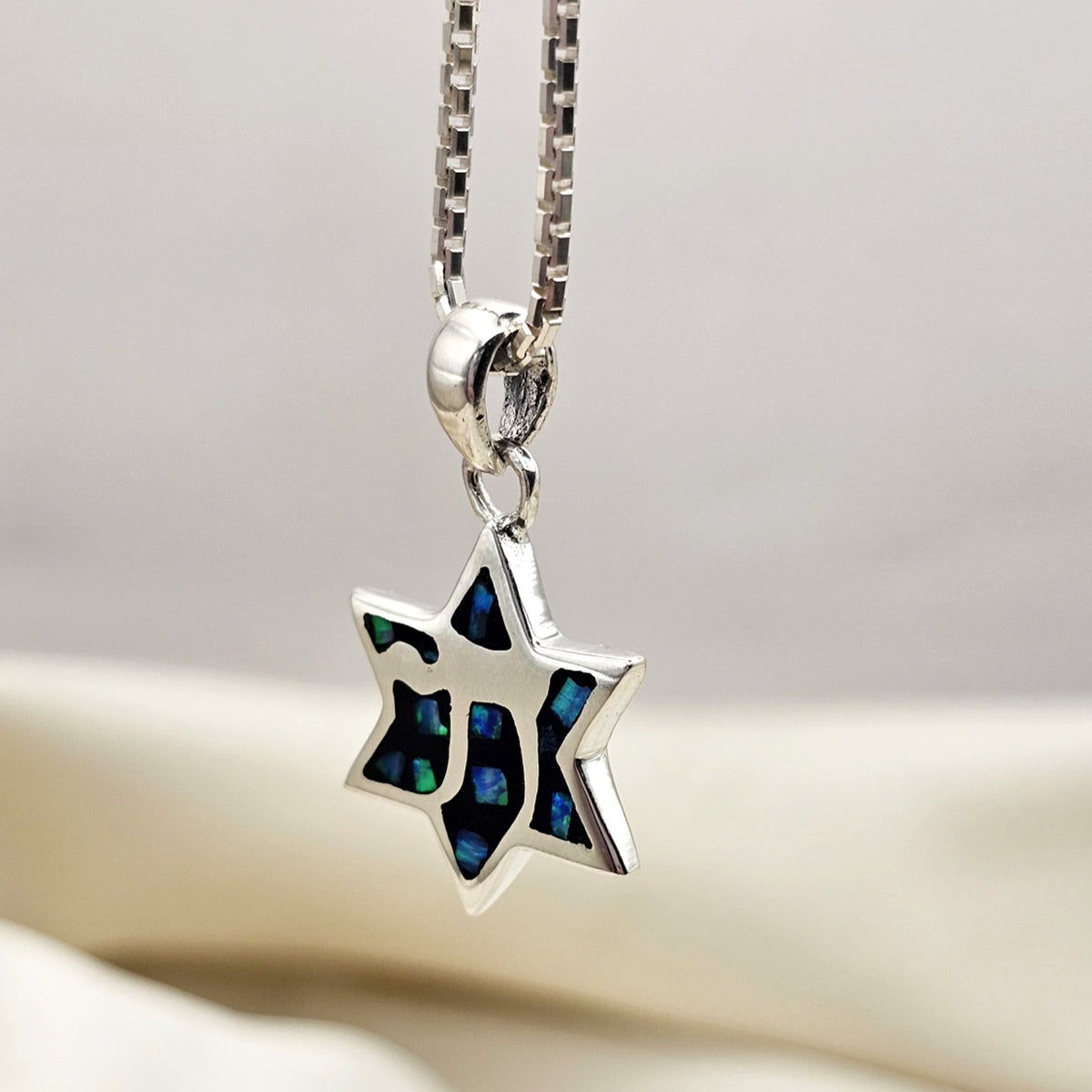 Opaline Jewish Star Pendant image 1