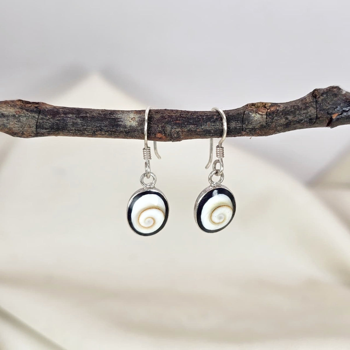 Shiva Shell Spiral Drop Earrings