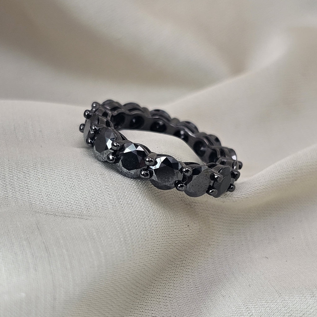 Black Moissanite Eternity Ring