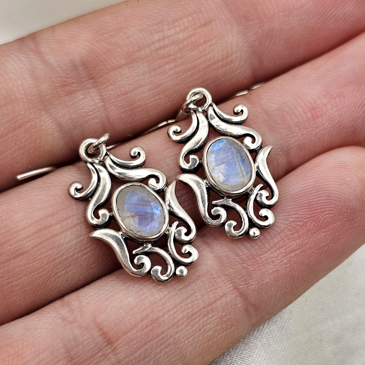 Moonstone Ornate Drop Earrings image 2