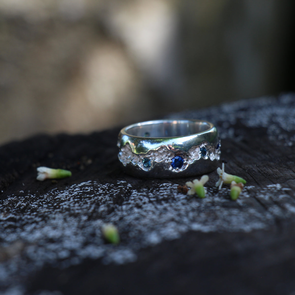 River Channel Ring with Sapphire and London Blue Topaz image 6