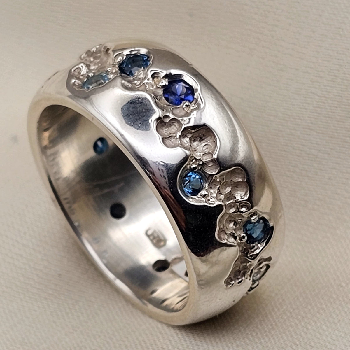 River Channel Ring with Sapphire and London Blue Topaz image 2