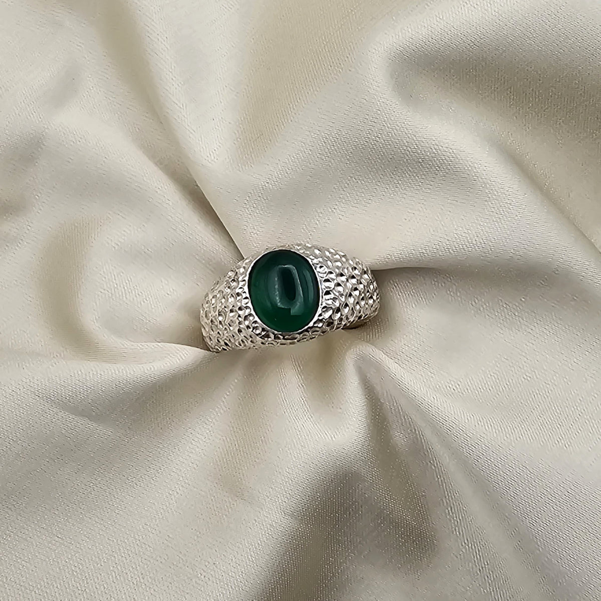 Green Onyx Signet Ring image 2