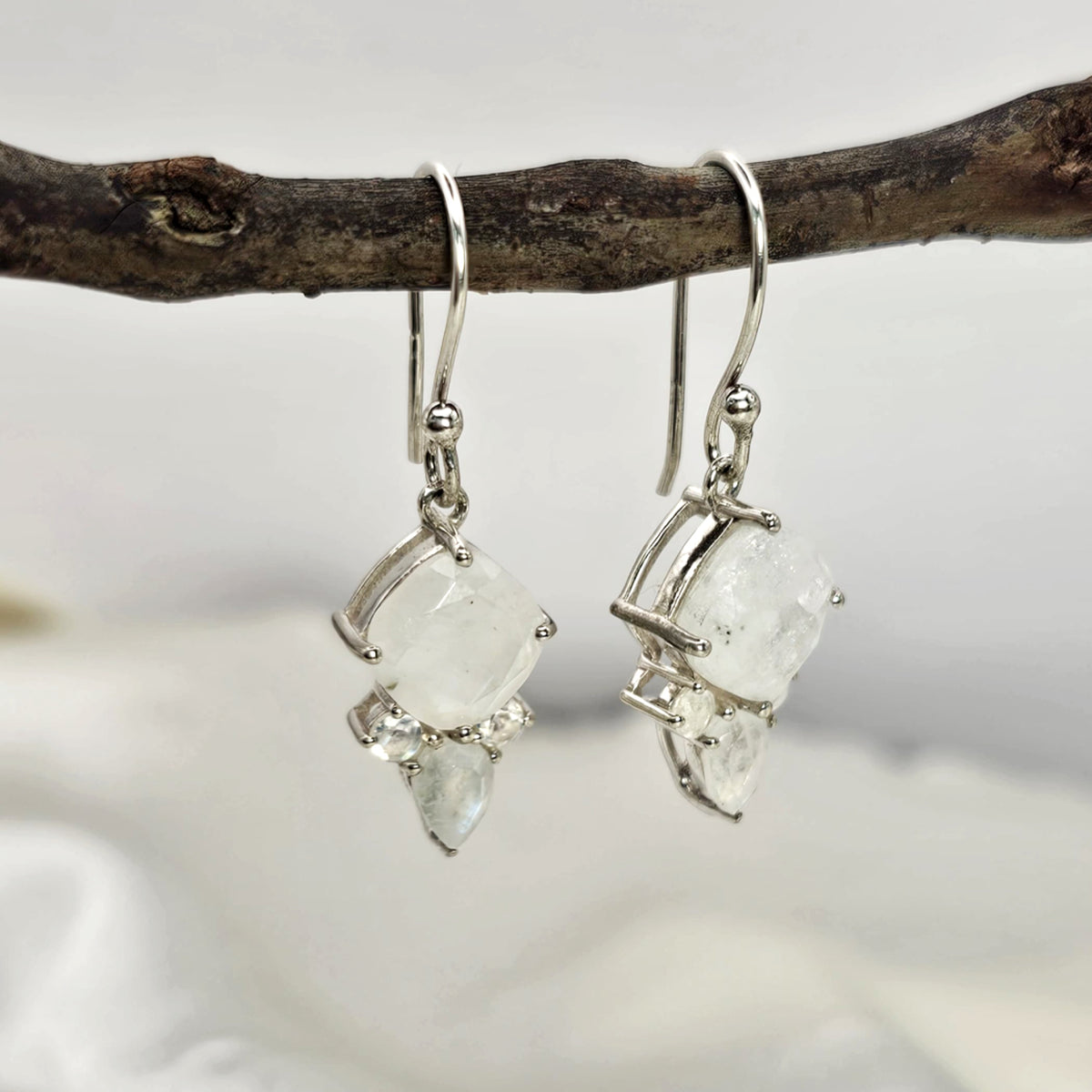 Moonstone Mini Chandelier Earrings image 2
