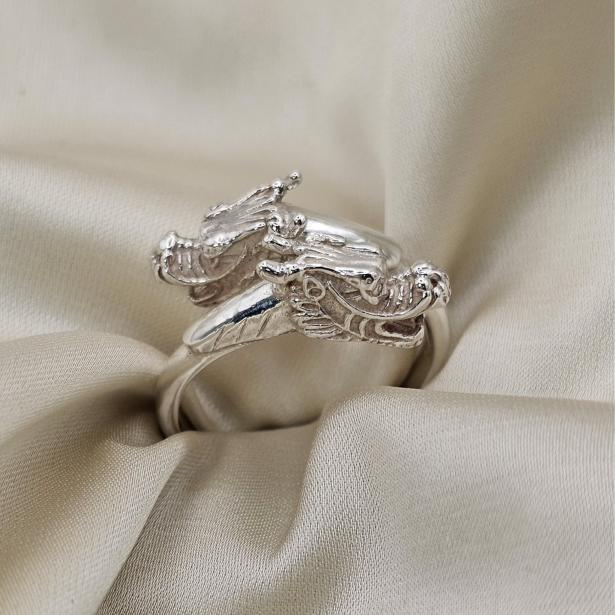 Adjustable Double Headed Dragon Ring image 3