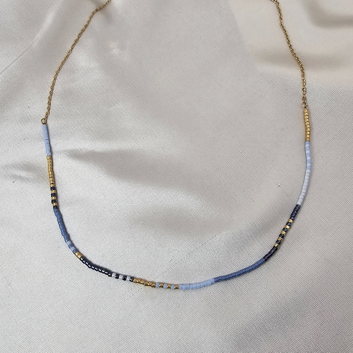 18k Gold Plated Stainless Steel Beaded Necklace