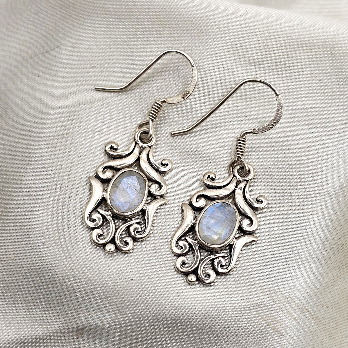 Moonstone Ornate Drop Earrings image 0