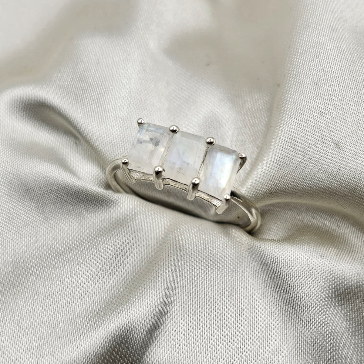 Three-Stone Moonstone Ring image 0
