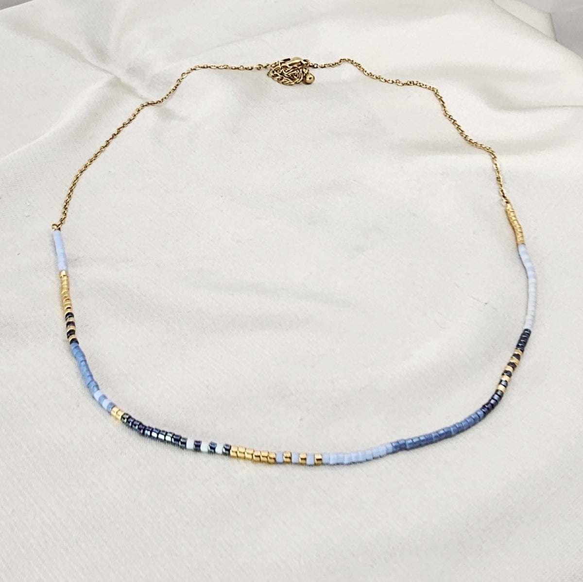 18k Gold Plated Stainless Steel Beaded Necklace