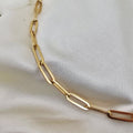18k Gold Plated Stainless Steel Paperclip Link Necklace