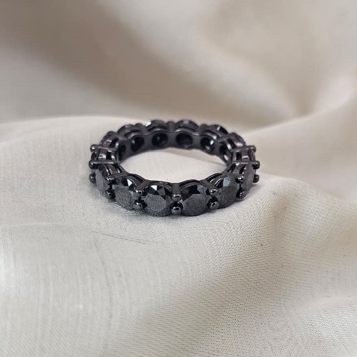 Black Moissanite Eternity Ring