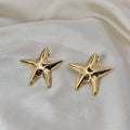 18k Gold Plated Stainless Steel Starfish Earrings