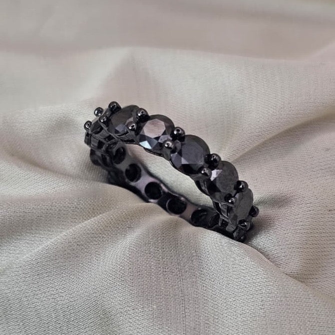 Black Moissanite Eternity Ring