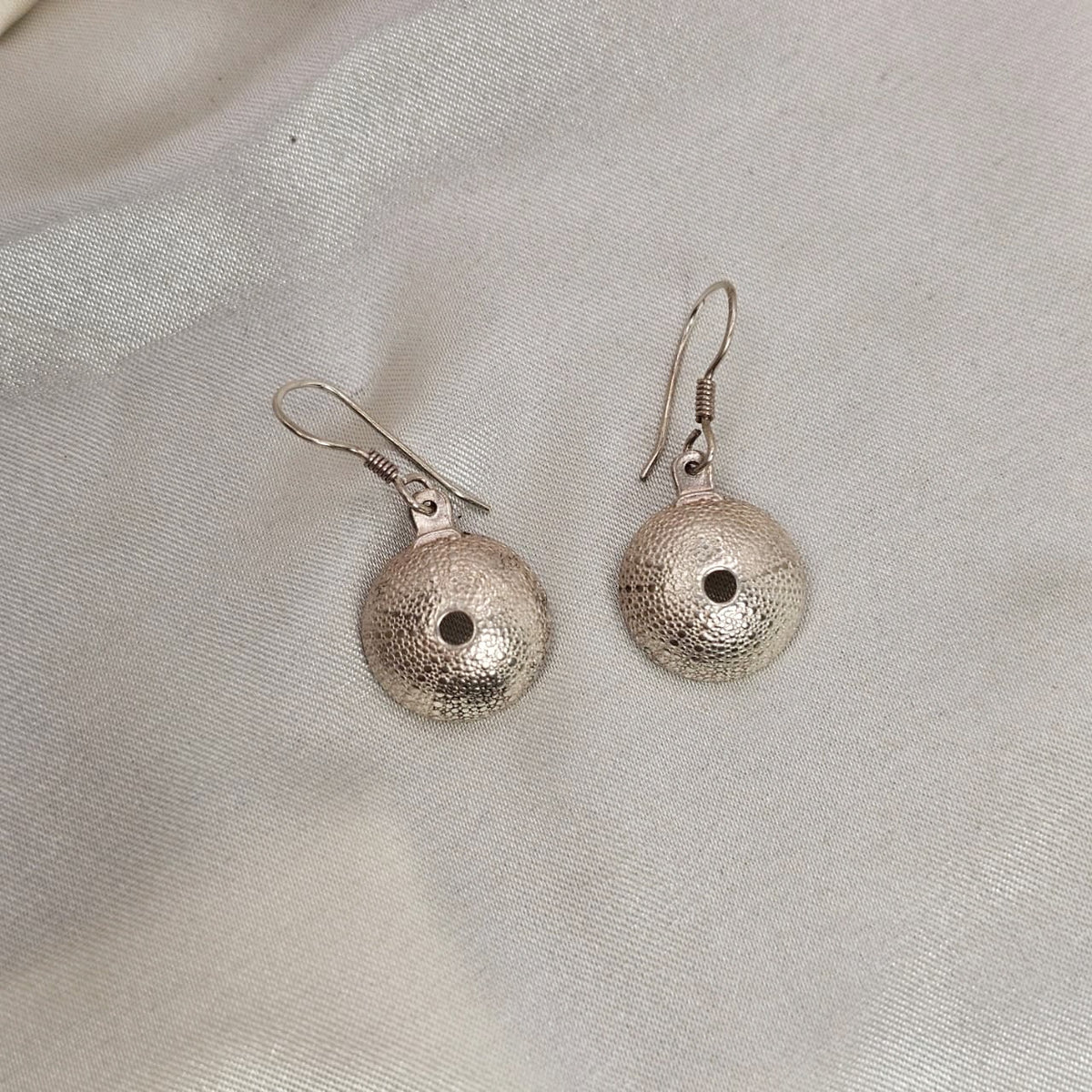 Textured Sea Urchin Shell Drop Earrings