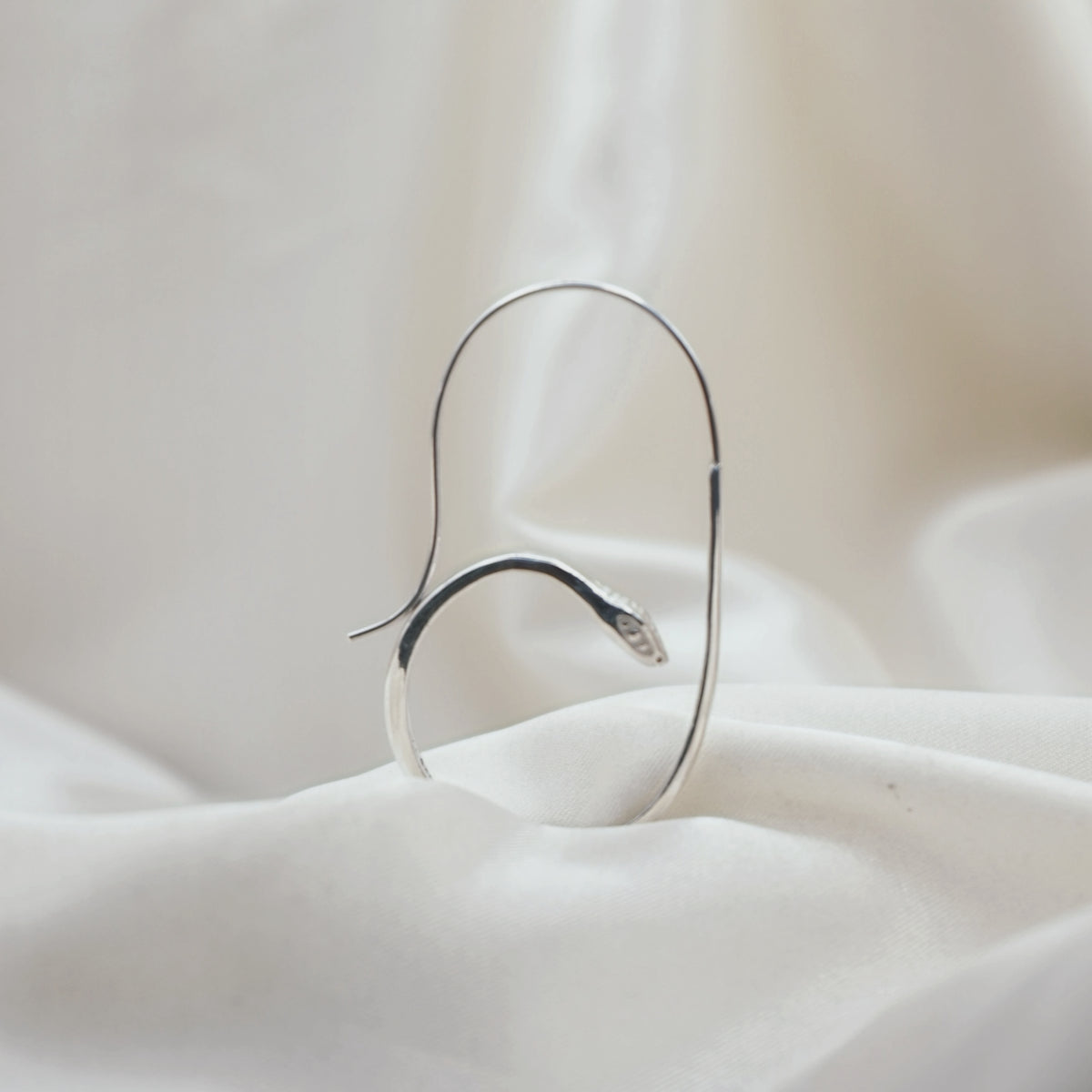 Snake Hoop Earrings image 1