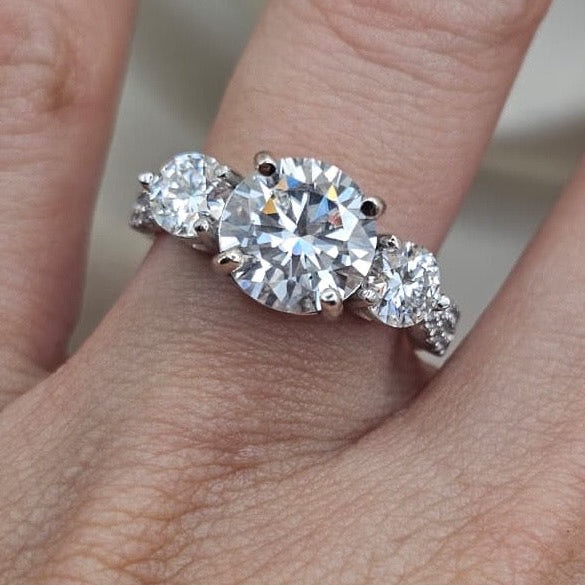Moissanite Three-Stone Ring
