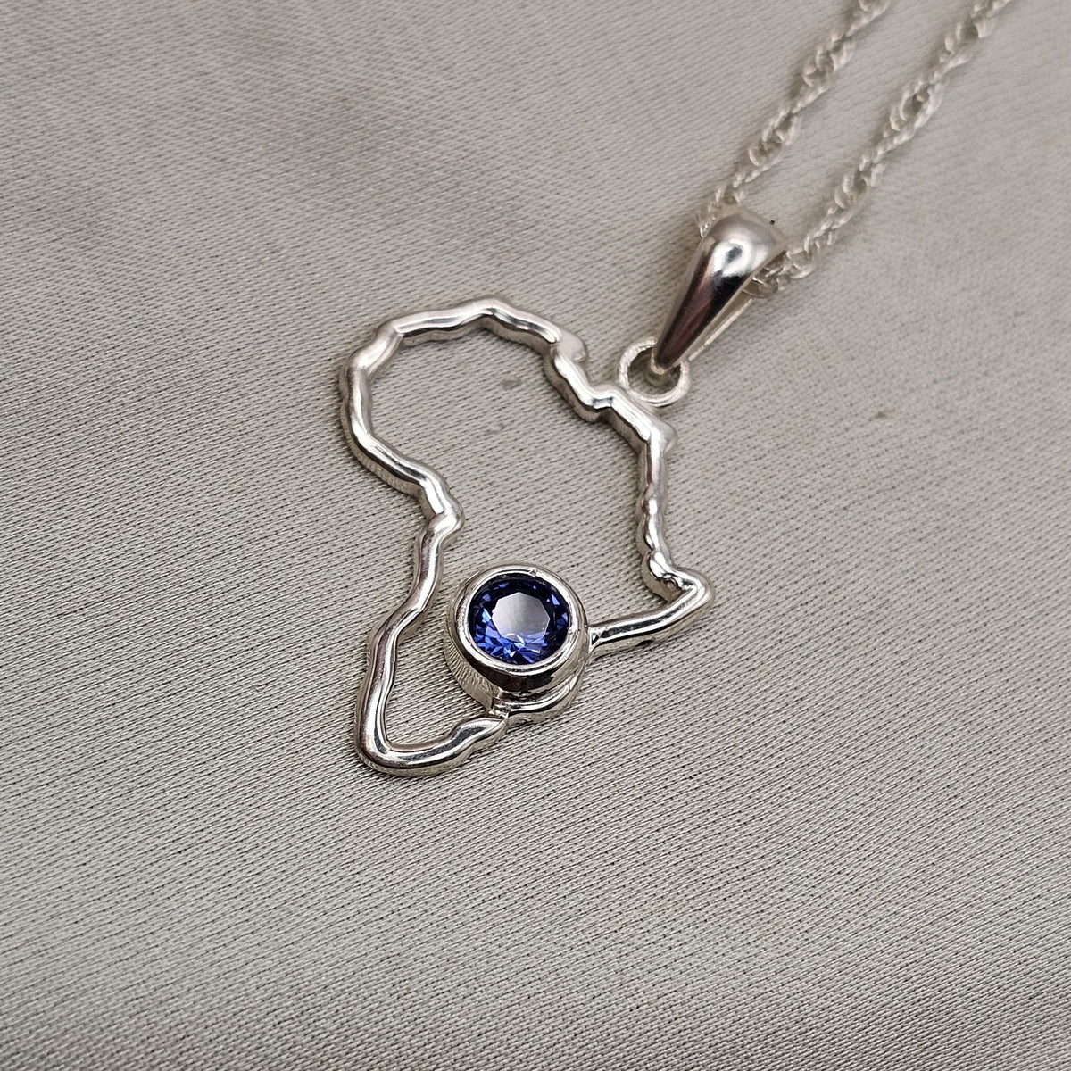 Africa Blue Cubic Zirconia Pendant