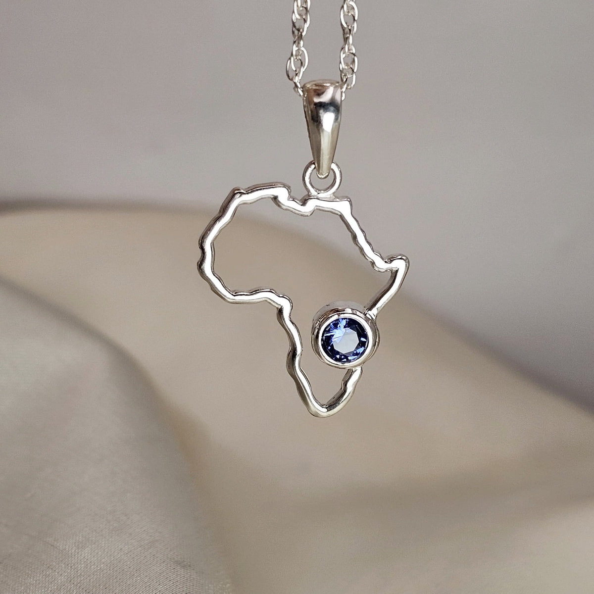 Africa Blue Cubic Zirconia Pendant