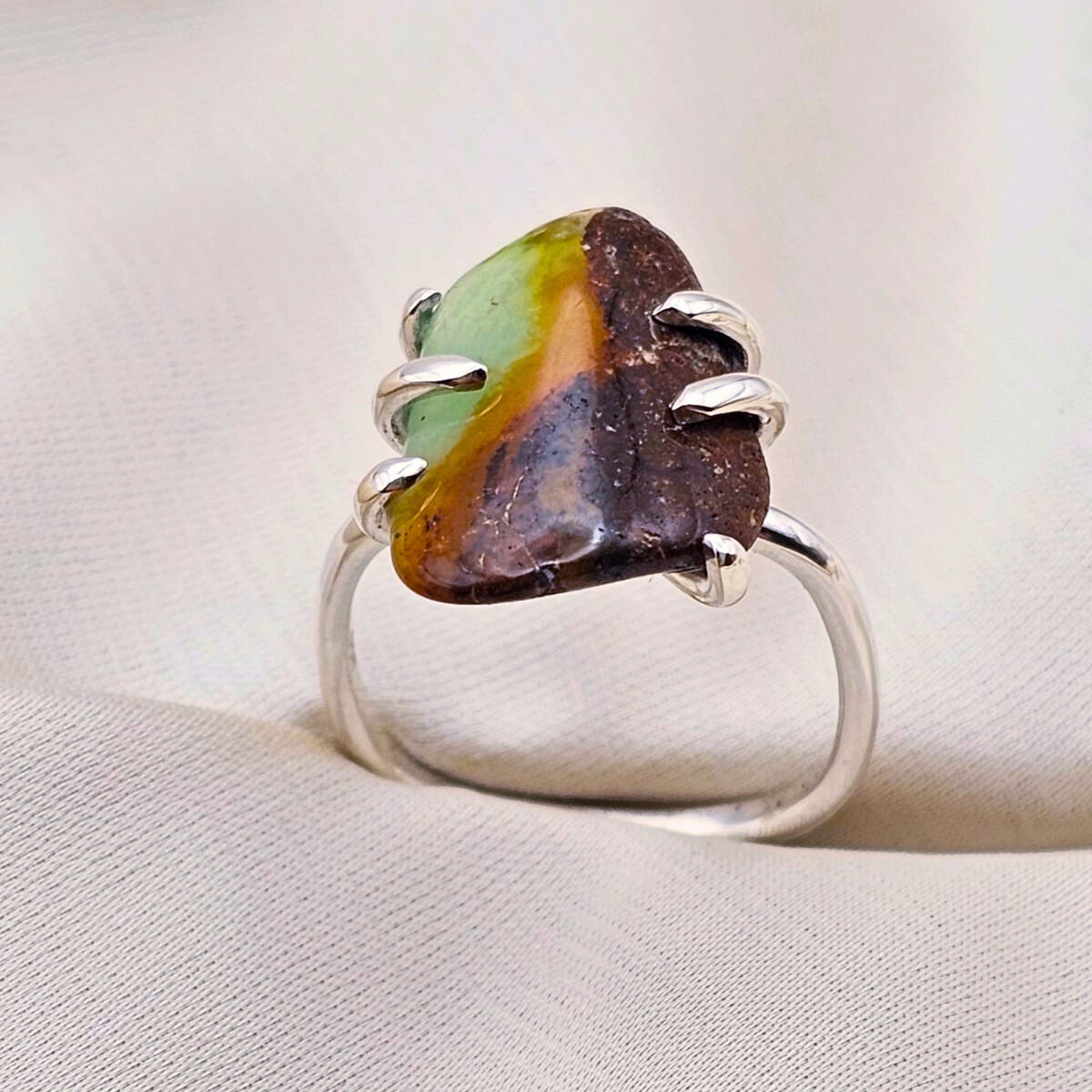 Brown Forest Jasper Claw Ring image 4