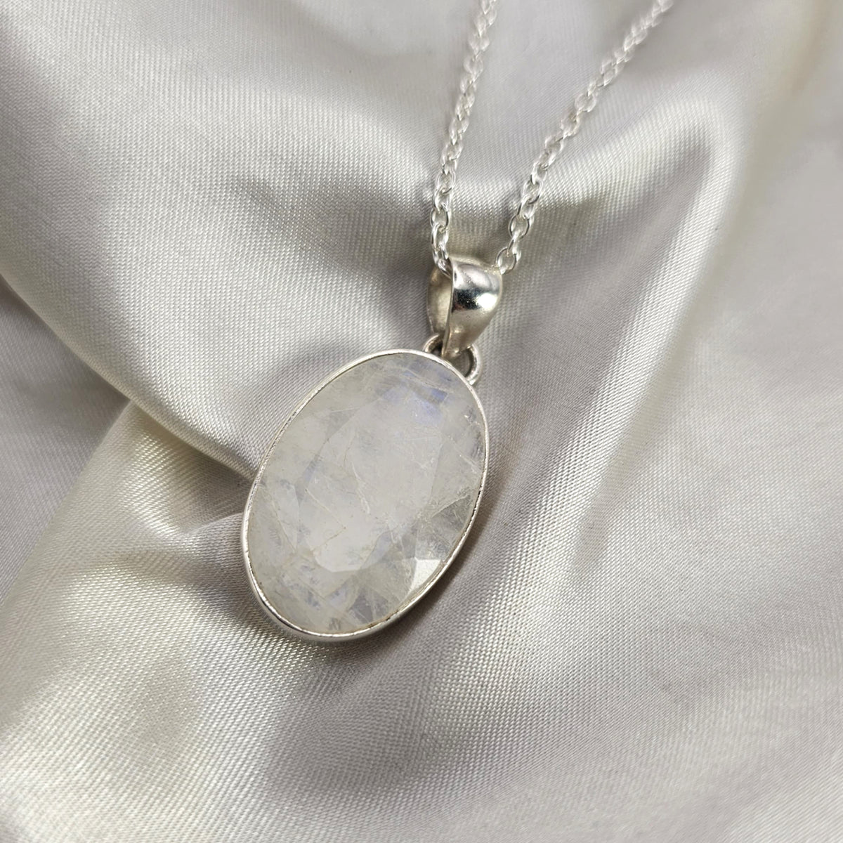 Faceted Oval Moonstone Pendant image 1