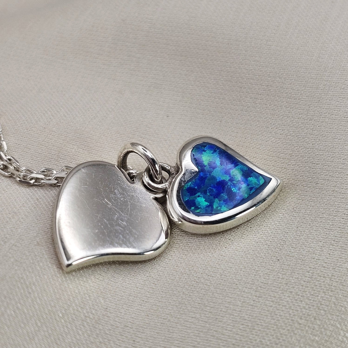 Double Heart Opaline Pendant image 1