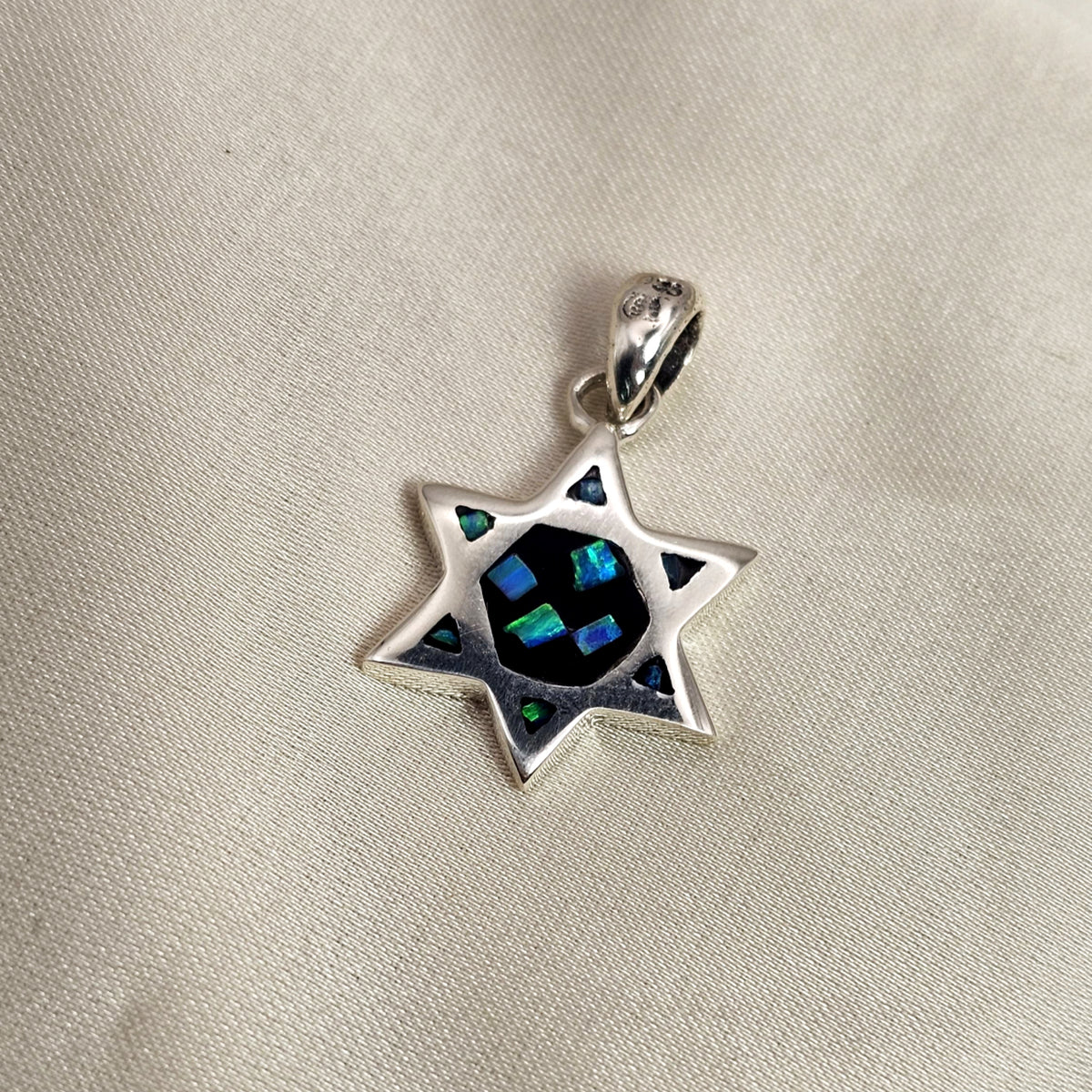 Opaline Jewish Star Pendant image 4