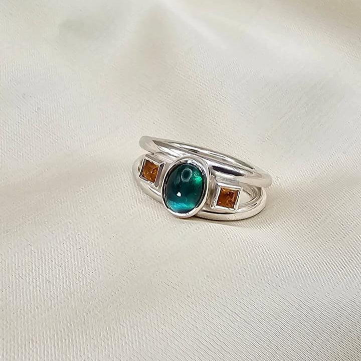 Green Tourmaline & Citrine Ring image 5