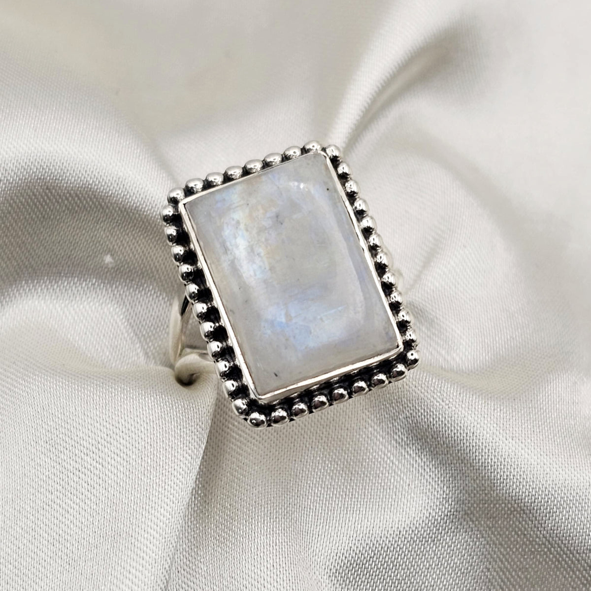 Rectangular Moonstone Ring image 3