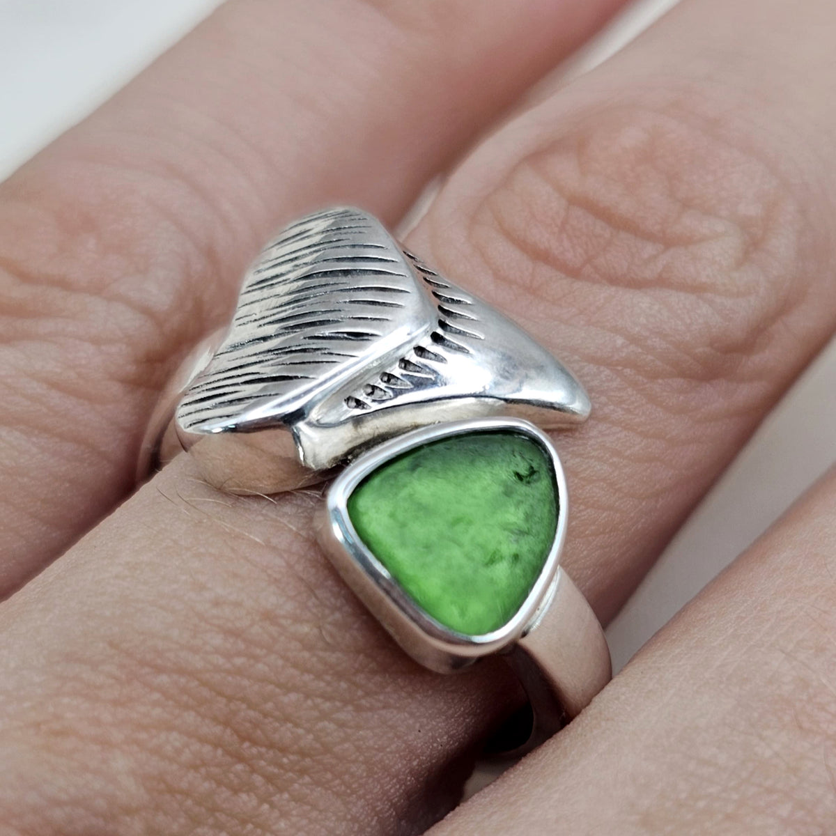 Shark Tooth & Sea Glass Ring image 3