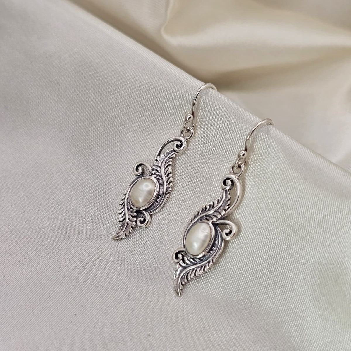 Freshwater Pearl Filigree Drop Earrings