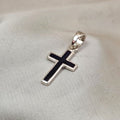 Black Enamel Cross Pendant