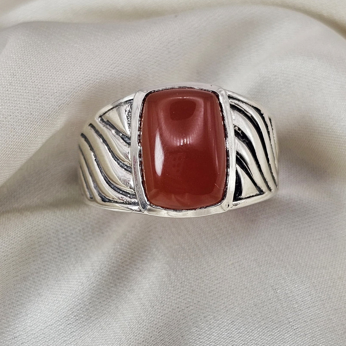 Red Onyx Statement Ring