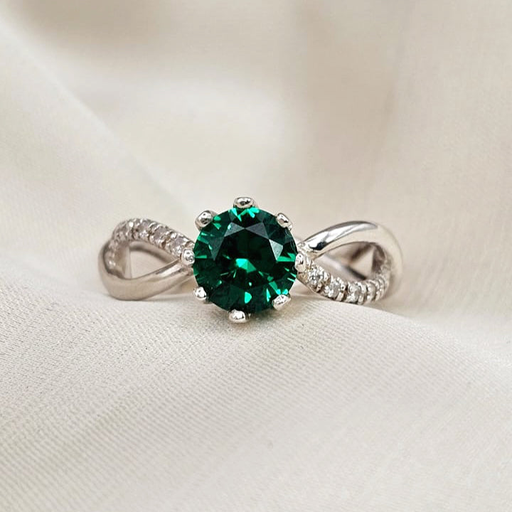 Green Cubic Claw Ring image 8