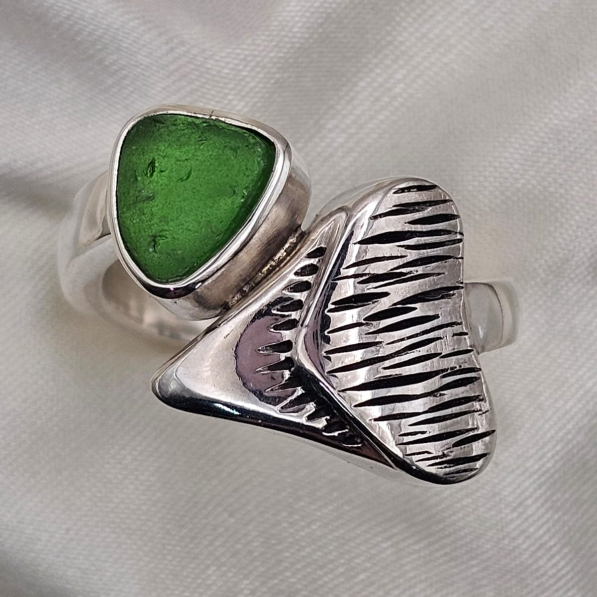 Shark Tooth & Sea Glass Ring image 5