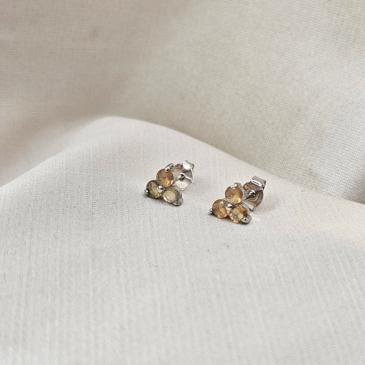 Opal Cluster Stud Earrings