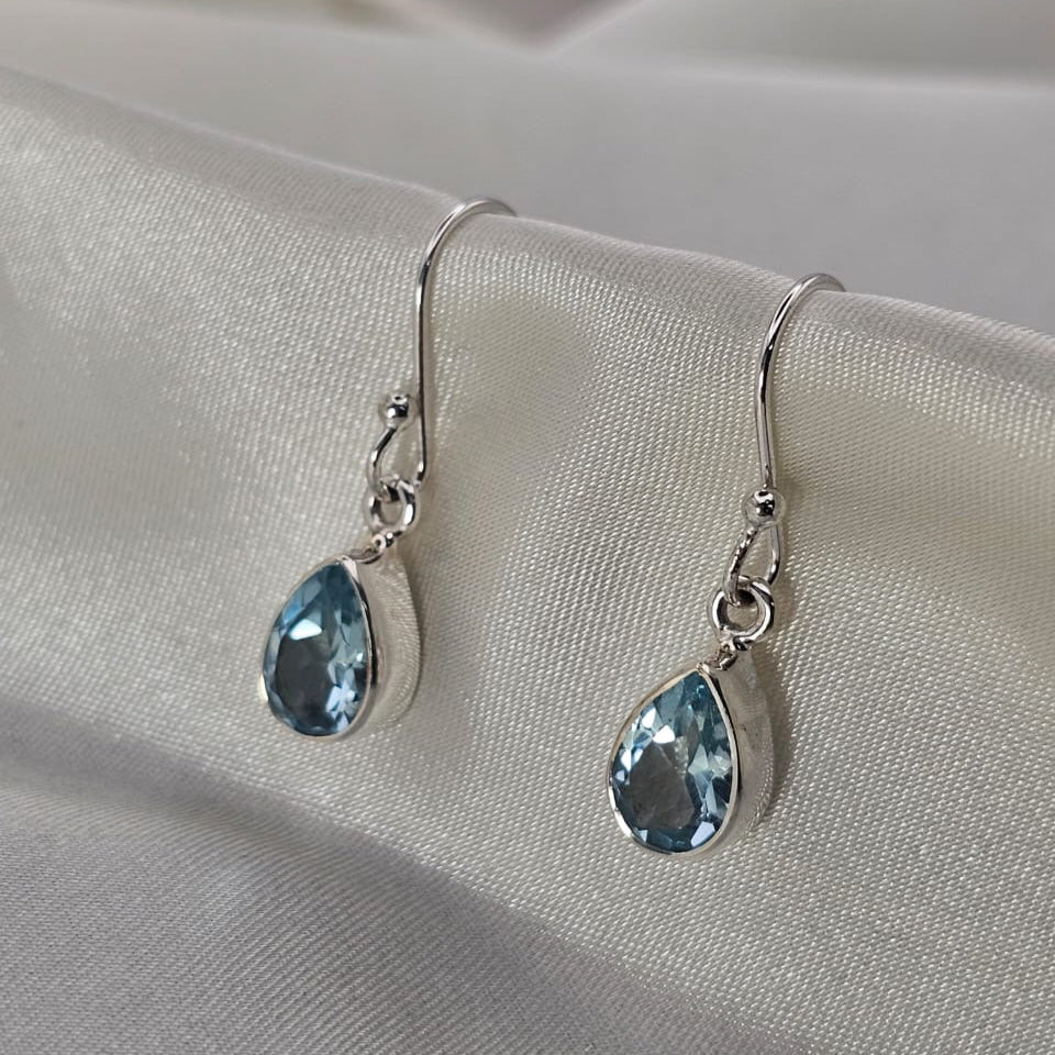 Blue Topaz Teardrop Earrings image 2