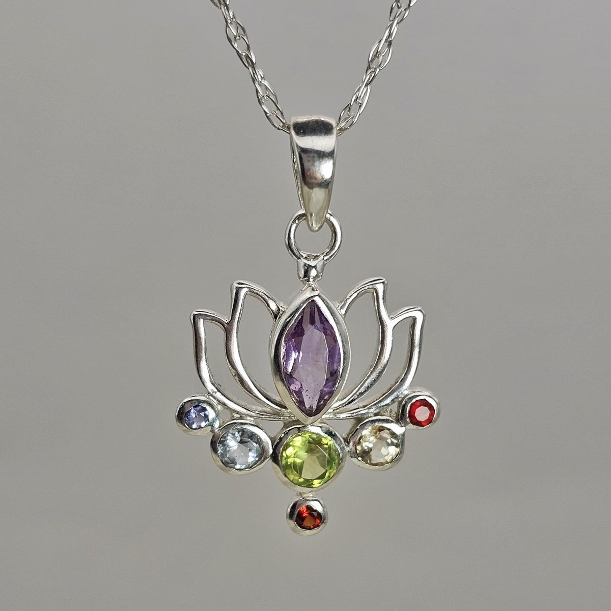 Chakra Lotus Flower Pendant