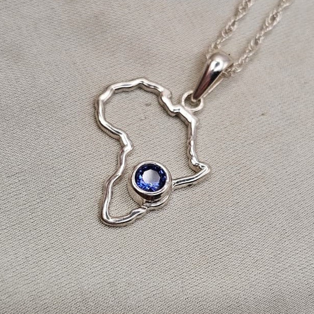 Africa Blue Cubic Zirconia Pendant