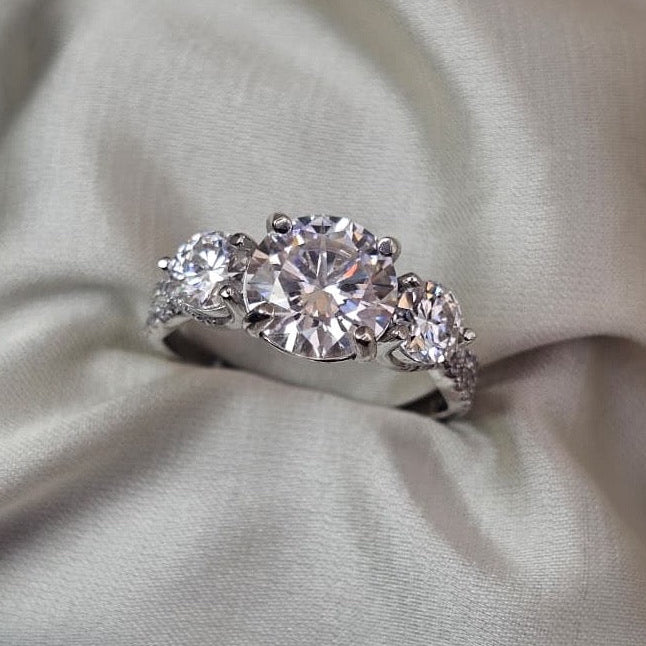 Moissanite Three-Stone Ring