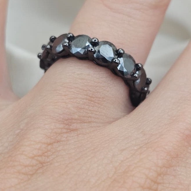 Black Moissanite Eternity Ring