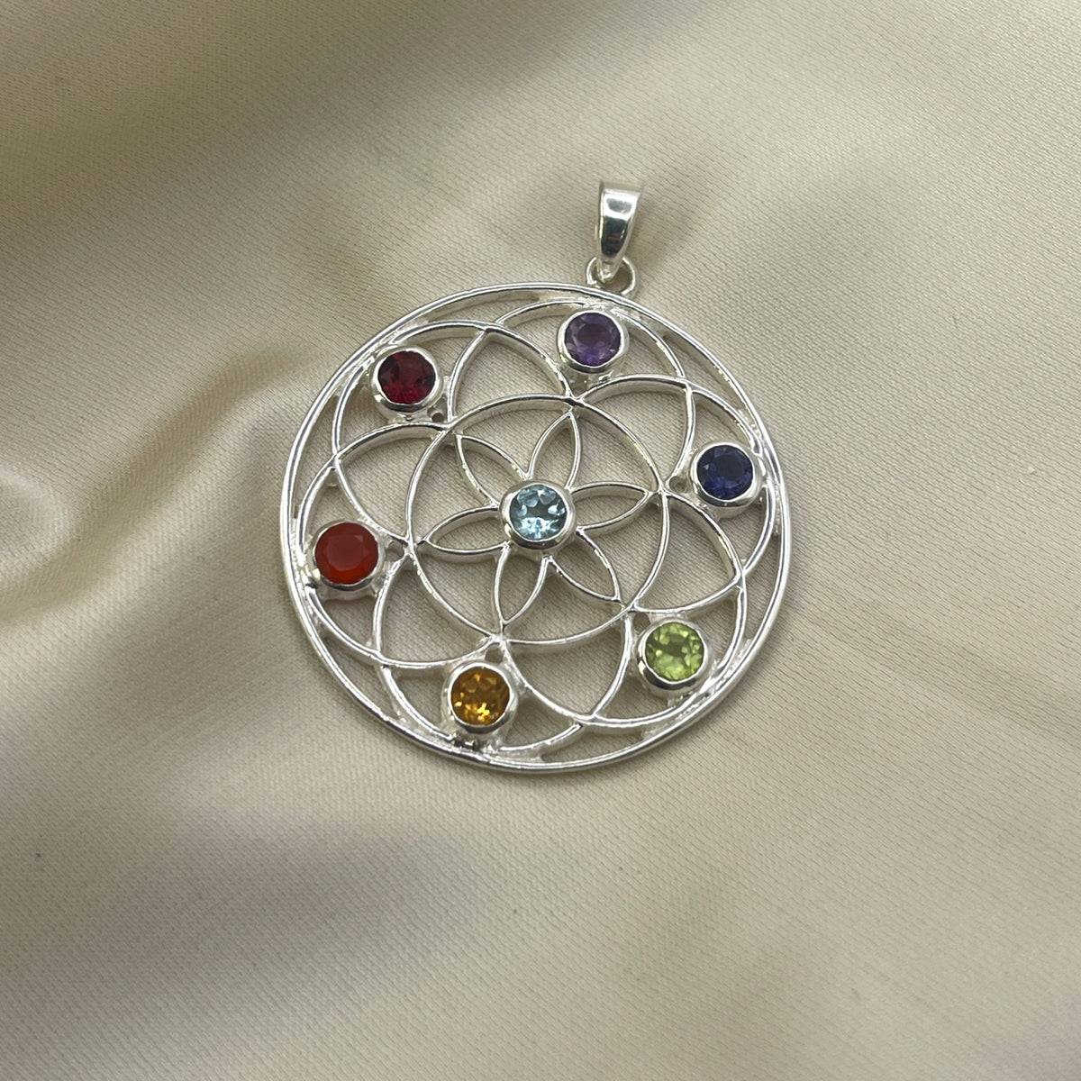 Chakra Flower of Life Pendant image 0
