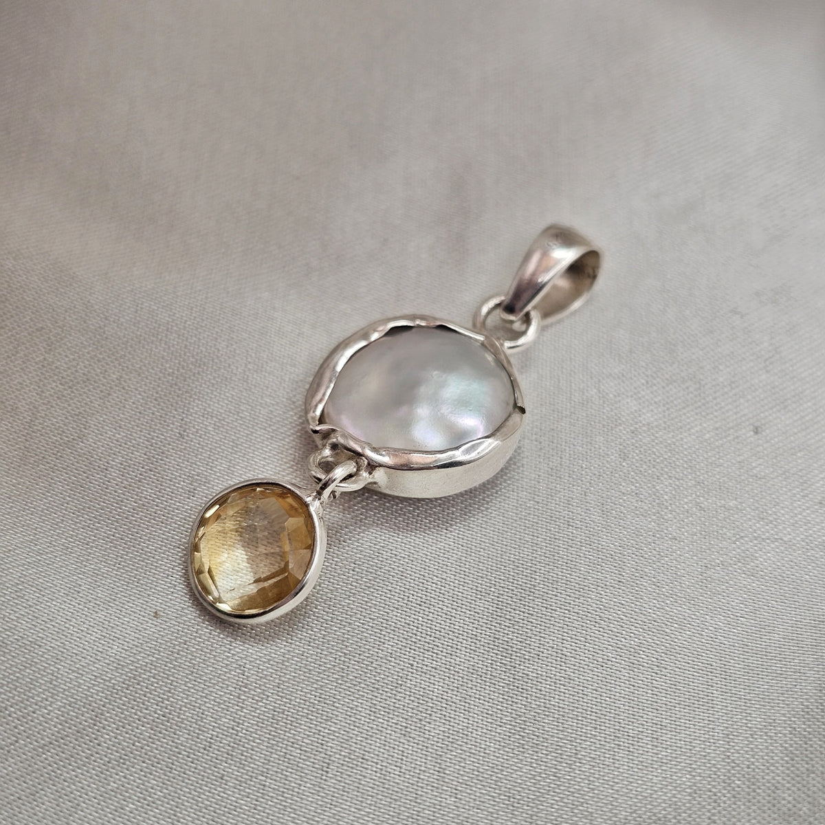 Baroque Pearl & Citrine Pendant