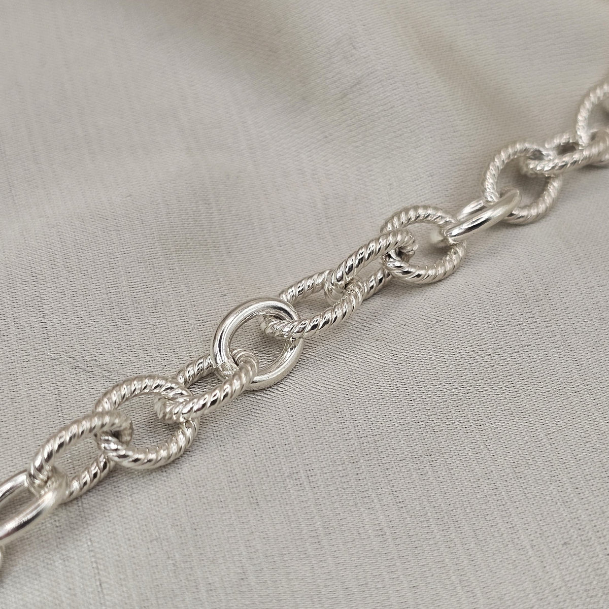 Textured Oval Link Bracelet